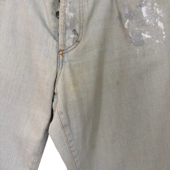 Just Cavalli Men's Light Wash Paint Splatter Straight Jeans 32"x32" Flawed-Read - Picture 2 of 11